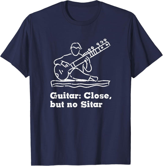 Funny Sitar Indian and India music Sitar player gift T-Shirt - T-Shirt | Navy