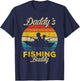 Daddy's Fishing Buddy funny retro dad son Gift fisherman T-Shirt - T-Shirt | Navy