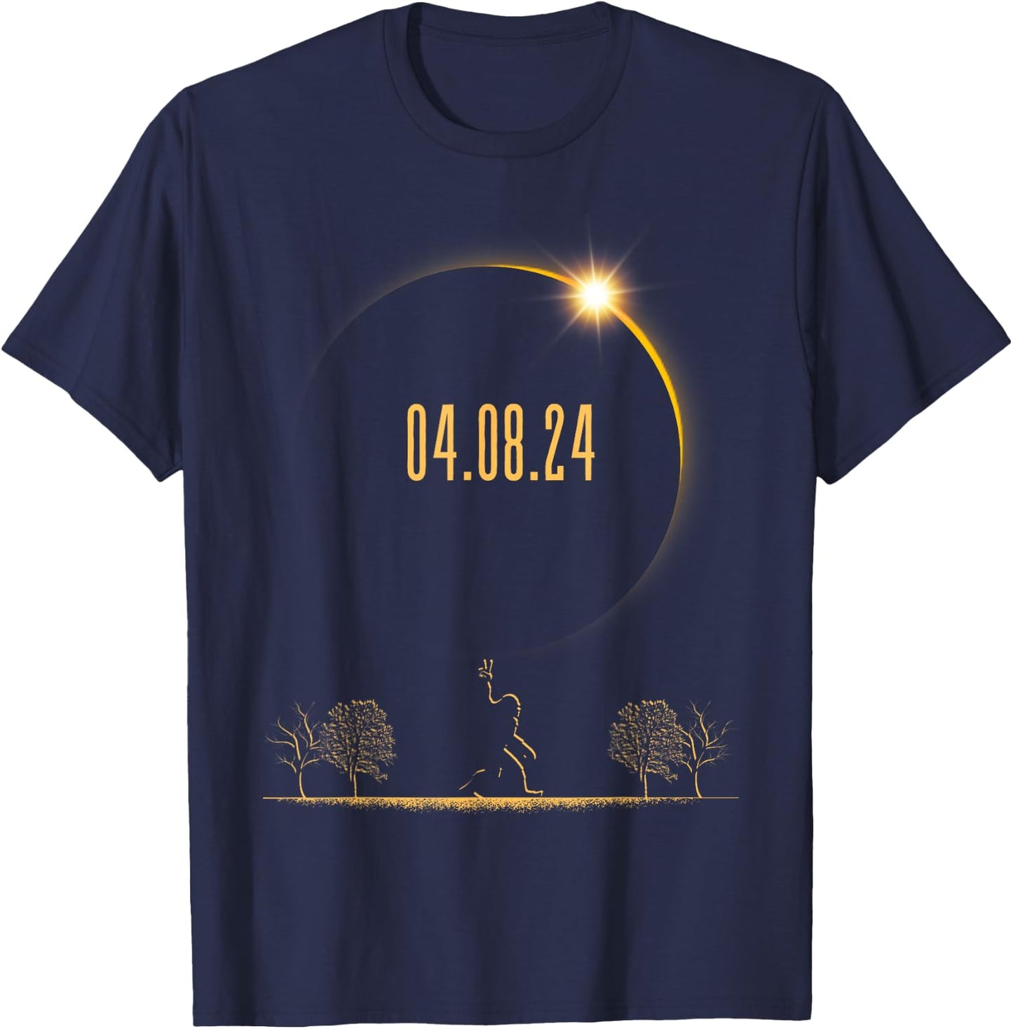 Bigfoot 04.08.24 Total Solar Eclipse 2024 T-Shirt - T-Shirt | Navy