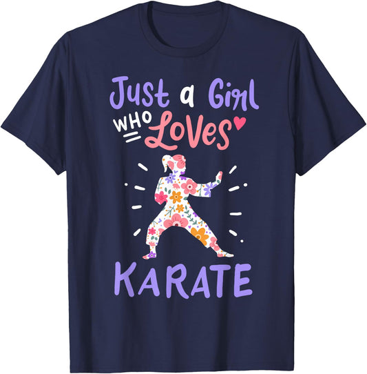 Karate Just A Girl Who Loves Karate Gift Small T-Shirt - T-Shirt | Navy