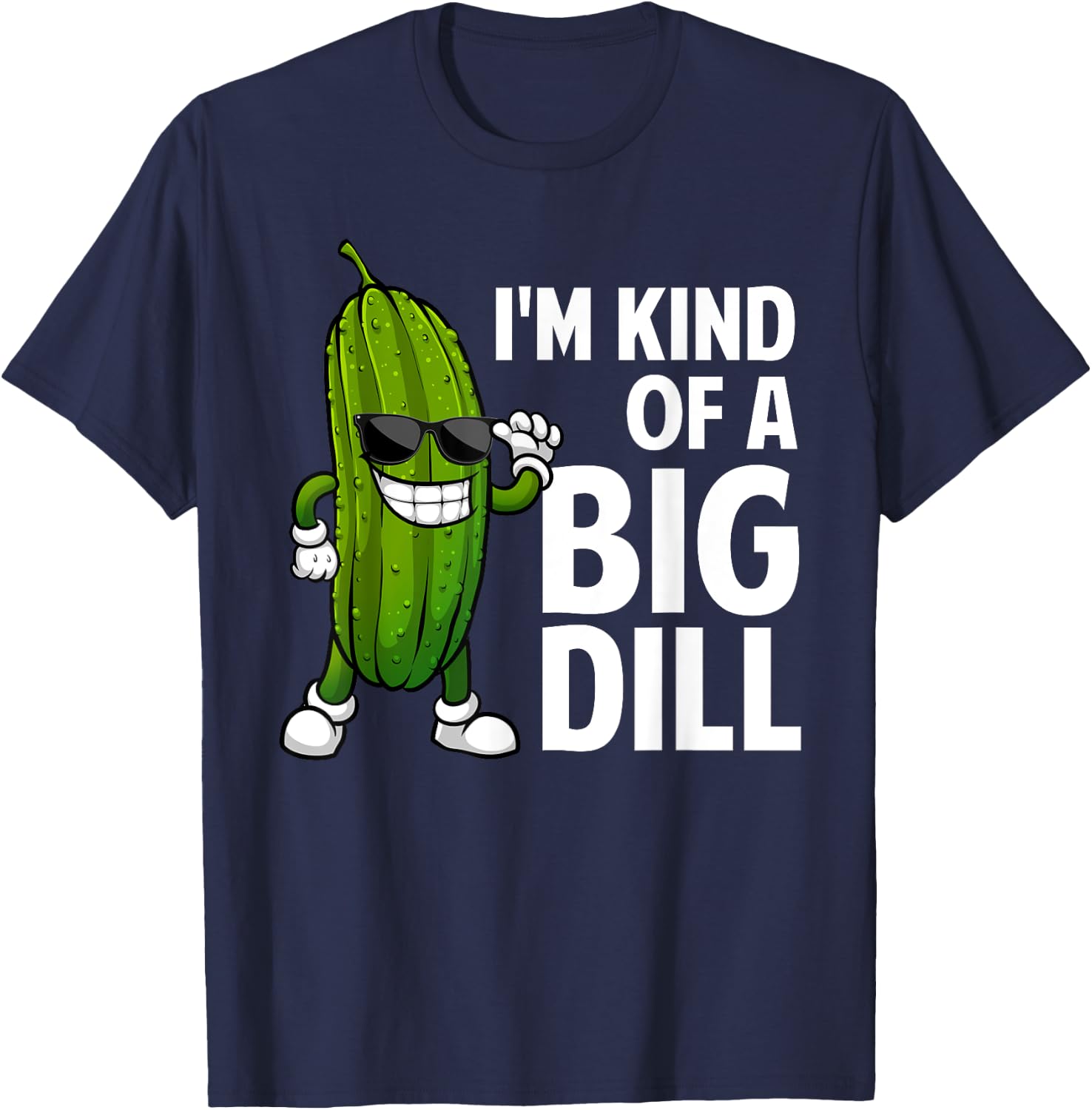 Funny Pickle Design Women Kids Big Dill Pickle Lover T-Shirt - T-Shirt | Navy