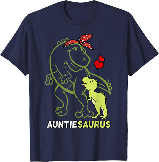 Auntiesaurus Auntie Tyrannosaurus Dinosaur Baby T-Shirt - T-Shirt | Navy