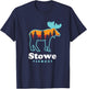Stowe Vermont Skiing Mountains Stowe VT Moose T-Shirt - T-Shirt | Navy