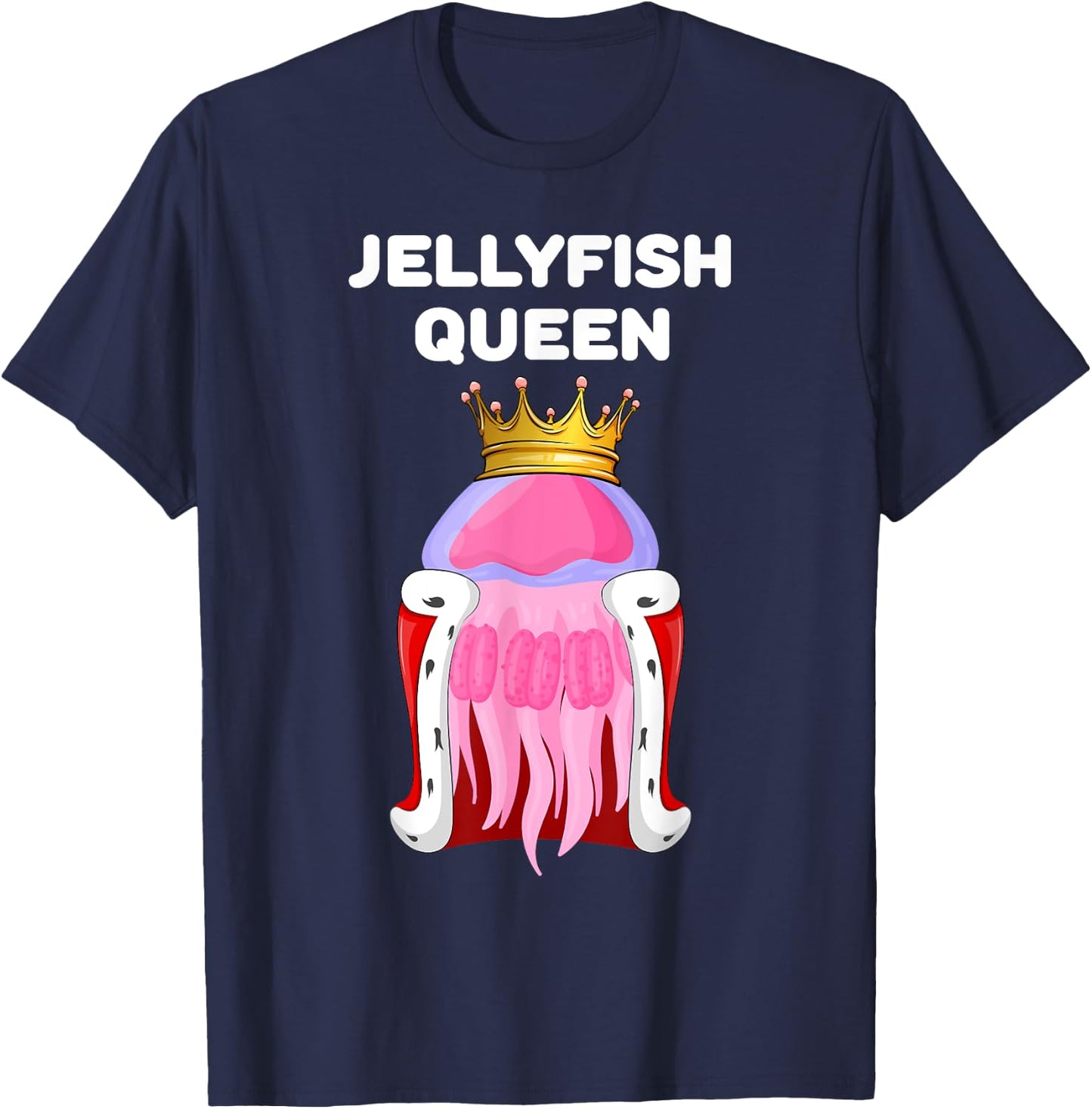 Jellyfish Queen | Jellyfish | Girls Jellyfish T-Shirt - T-Shirt | Navy