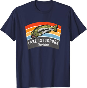 Lake Istokpoga Florida Largemouth Bass Fishing T-Shirt - T-Shirt | Navy