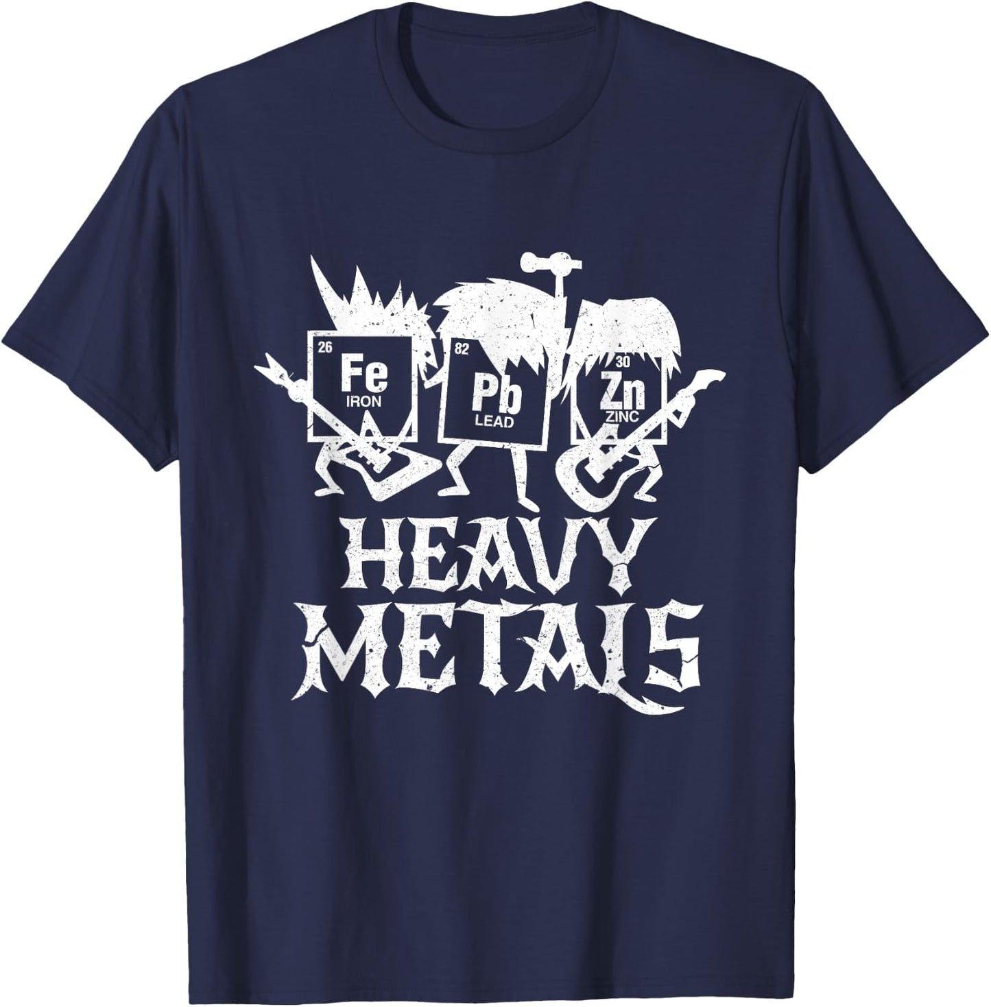 Heavy Metals Funny Periodic Table Chemistry T-Shirt - T-Shirt | Navy