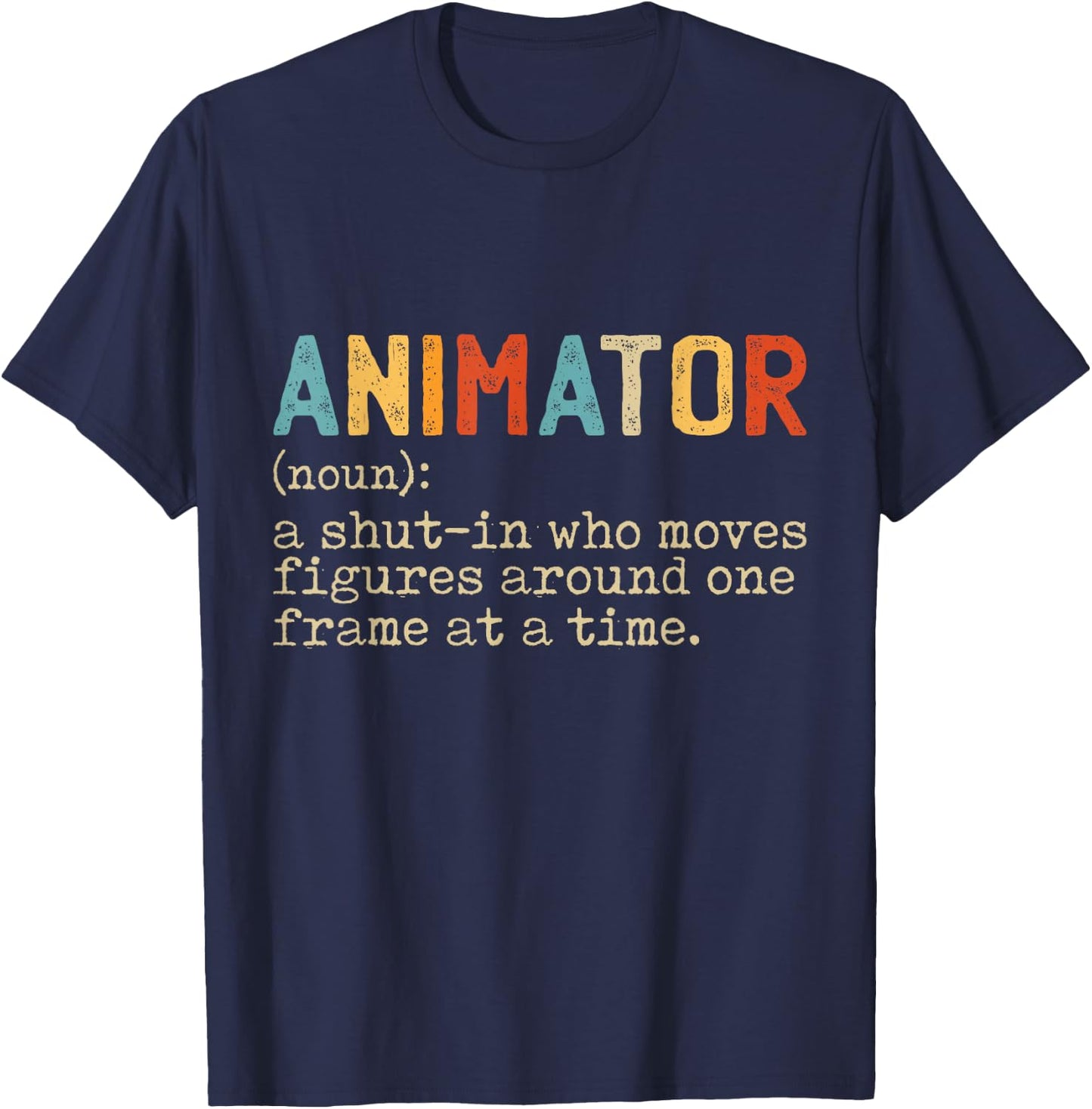 Animation Graphic Artist Gifts & Apparel Adult Black T-Shirt - T-Shirt | Navy