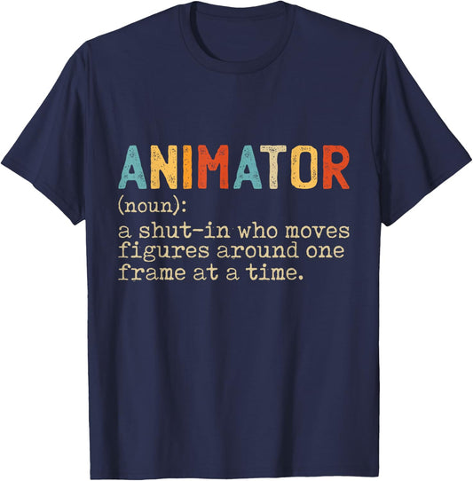 Animation Graphic Artist Gifts & Apparel Adult Black T-Shirt - T-Shirt | Navy