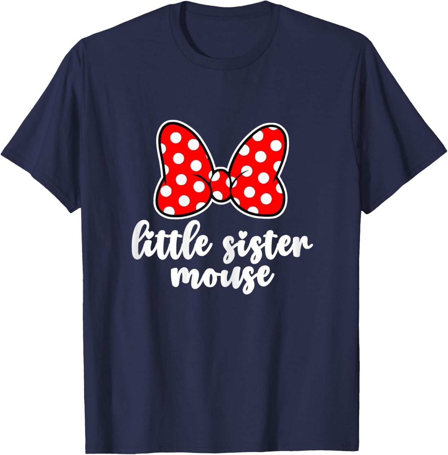 Kids Little Sister Mouse Bow Family Vacation -Youth, Toddler T-Shirt - T-Shirt | Navy
