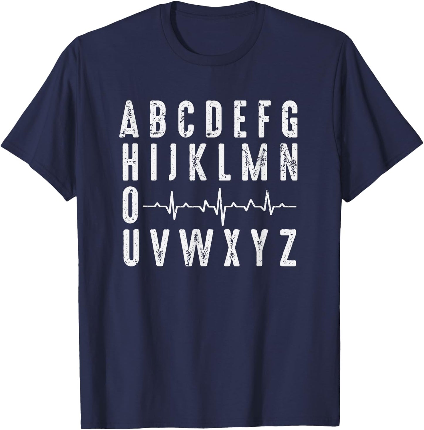Nurse ABC's Funny PQRST ECG Heart Rhythm T-Shirt - T-Shirt | Navy
