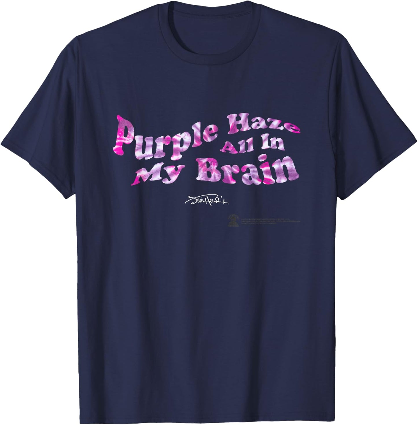 Jimi Hendrix Official Purple Haze Lyric T-Shirt - T-Shirt | Navy