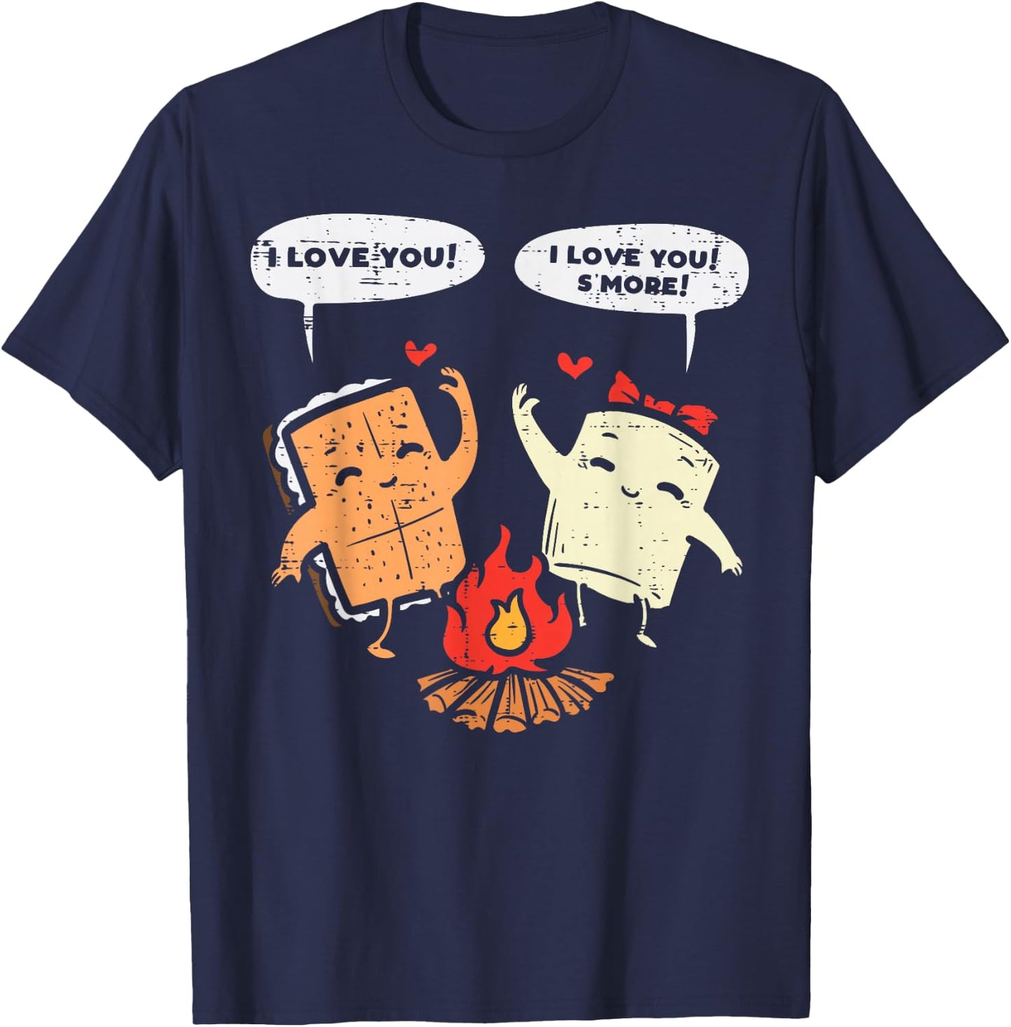 I Love You Smore Funny Camping Couple Camper Men Women Kids T-Shirt - T-Shirt | Navy