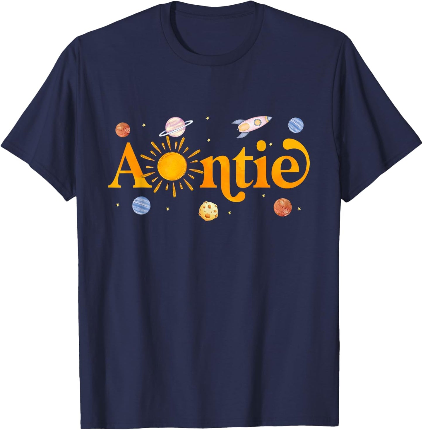 Auntie of The Birthday First Trip Around The Sun Bday Boy T-Shirt - T-Shirt | Navy