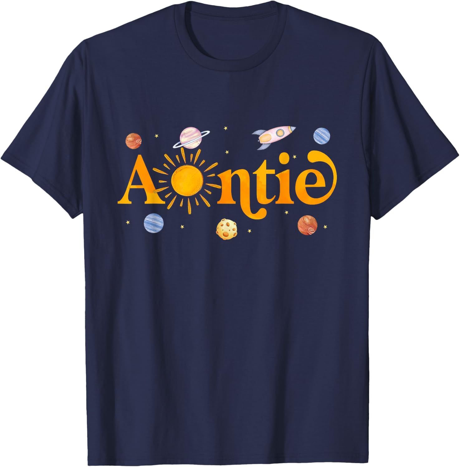 Auntie of The Birthday First Trip Around The Sun Bday Boy T-Shirt - T-Shirt | Navy