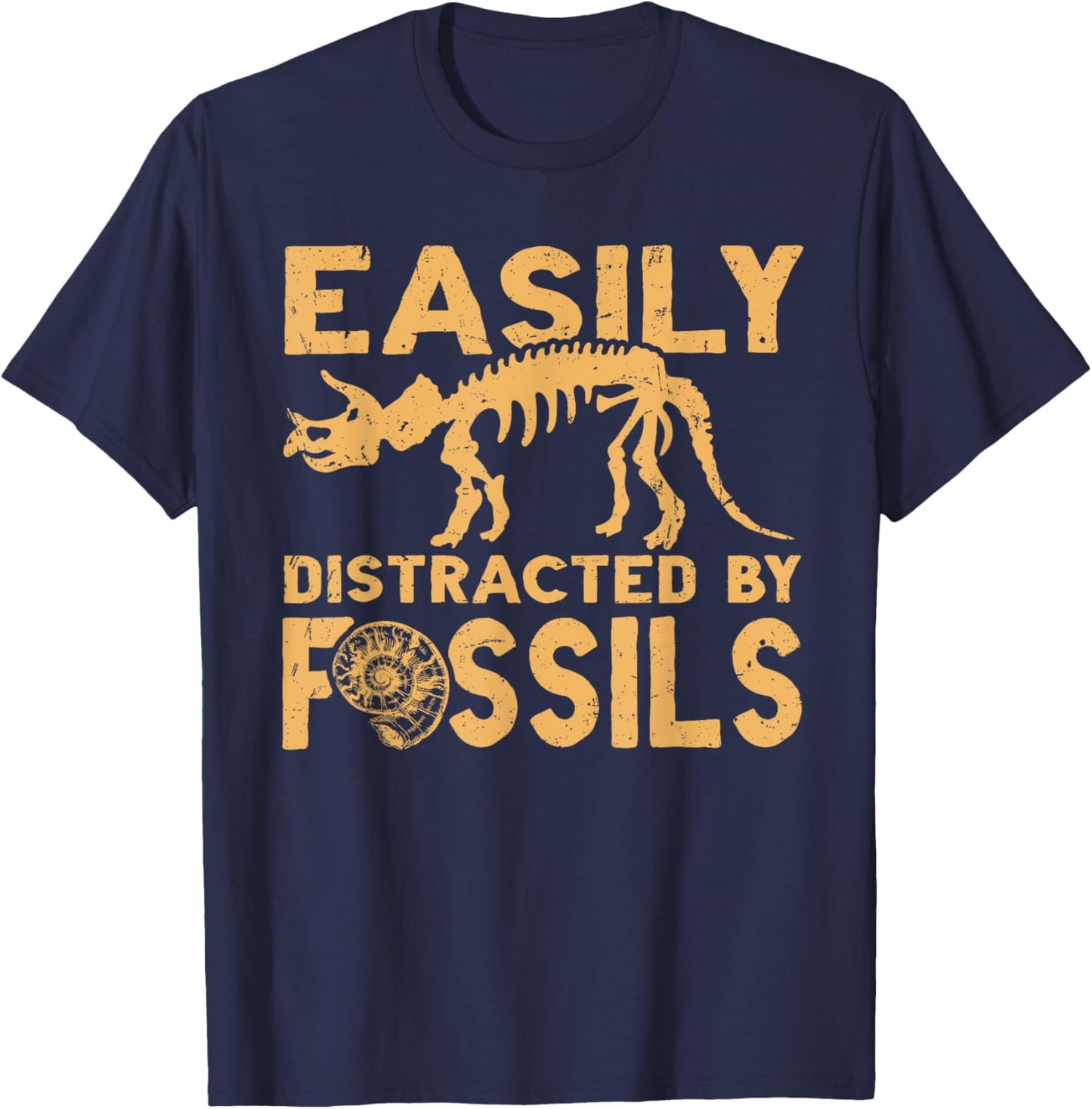 Easily Distracted by Fossils T-Shirt - T-Shirt | Navy