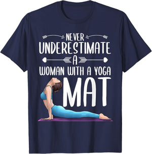Funny Yoga Gift Women Exercise Mat Lover Fitness Girls Teens T-Shirt - T-Shirt | Navy