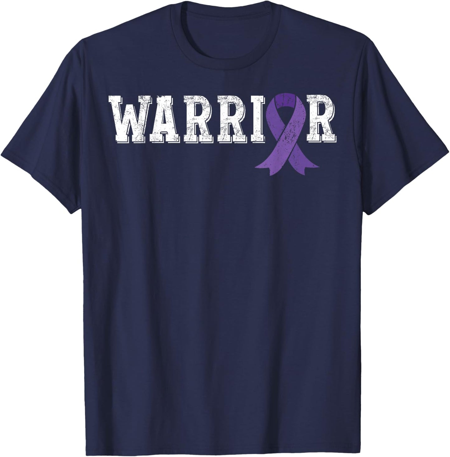 Testicular Cancer Awareness Products Purple Ribbon Gift T-Shirt - T-Shirt | Navy