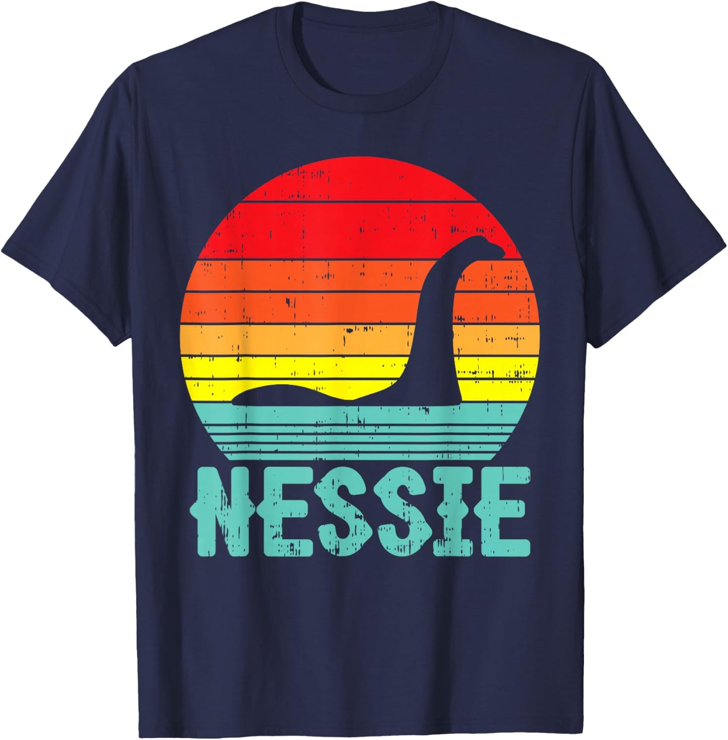 Nessie Loch Ness Monster Retro Nessy Animal Lover Gift T-Shirt - T-Shirt | Navy