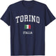 Turin Italy Torino Italia Vintage Athletic Sports Design T-Shirt - T-Shirt | Navy