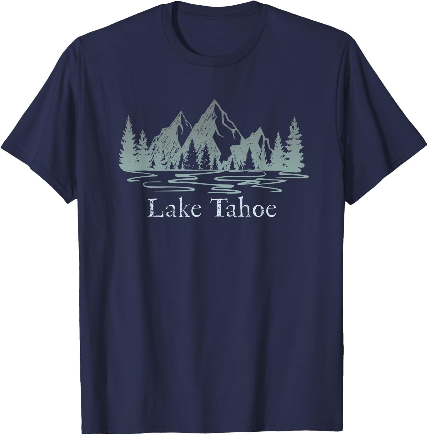Lake Tahoe CA/NV Mountain Resort Weathered Design Souvenir T-Shirt - T-Shirt | Navy