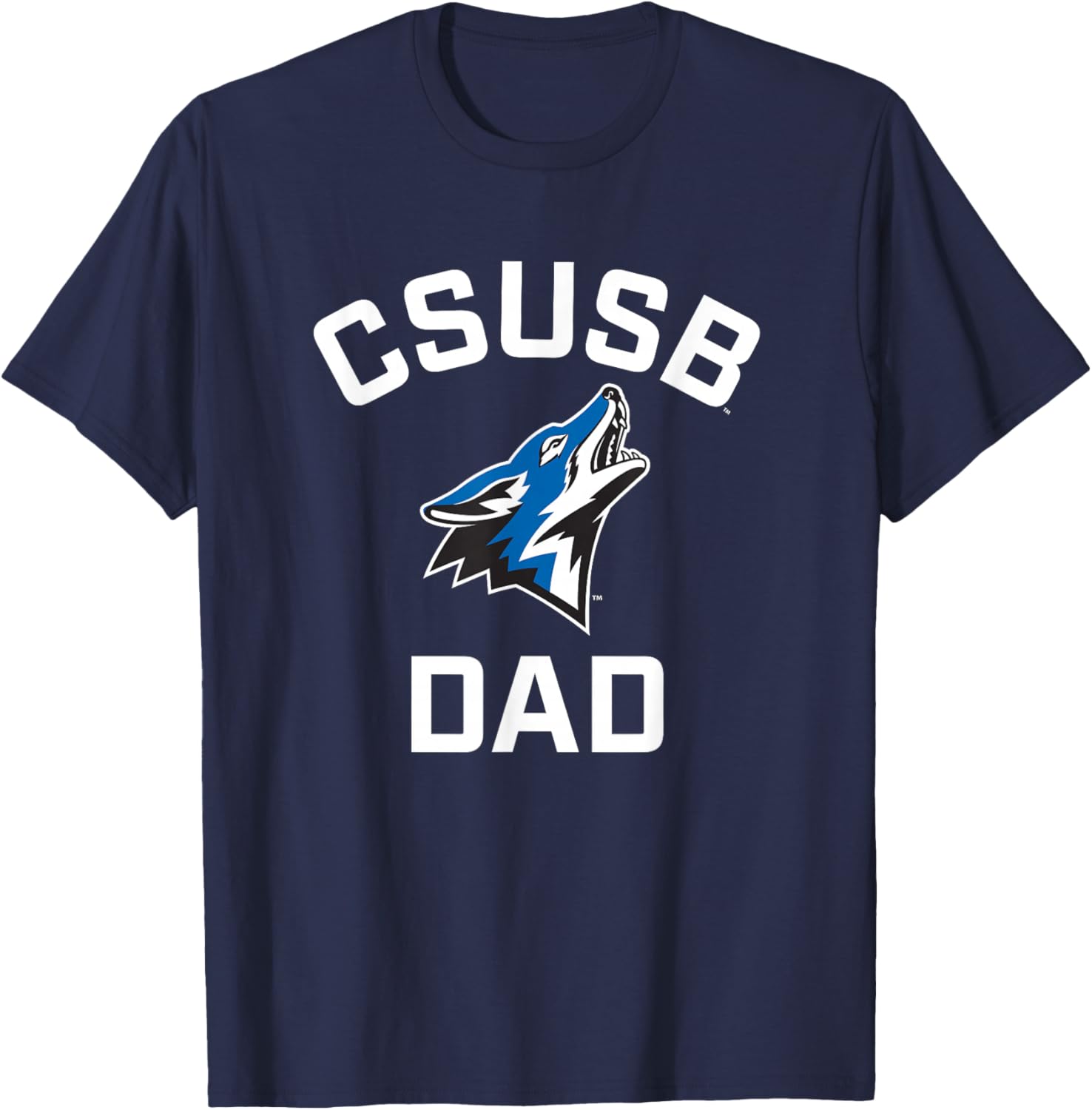 Cal State San Bernardino CSUSB Coyotes Arched Dad T-Shirt - T-Shirt | Navy