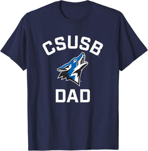 Cal State San Bernardino CSUSB Coyotes Arched Dad T-Shirt - T-Shirt | Navy