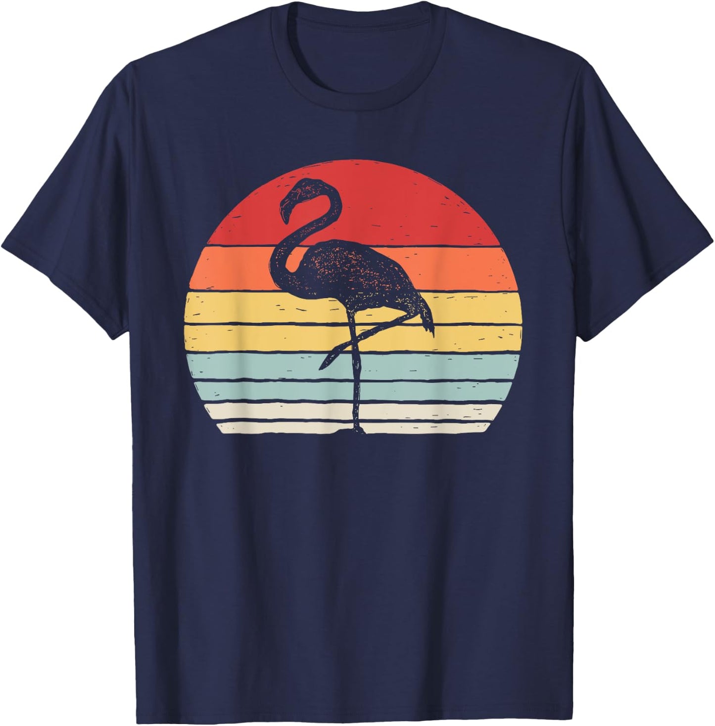 Vintage Retro Flamingo T-Shirt - T-Shirt | Navy