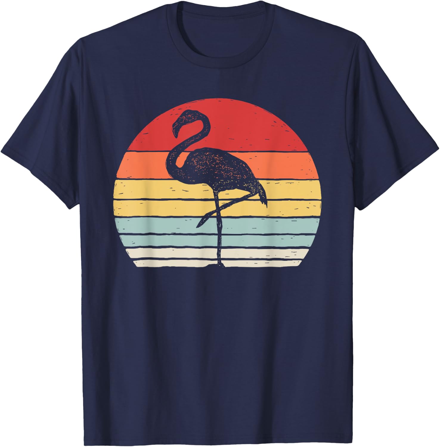 Vintage Retro Flamingo T-Shirt - T-Shirt | Navy