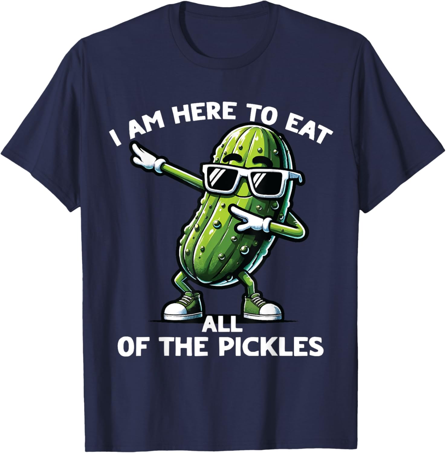 Dabbing Pickle Dancing Cucumber Pickle Food Squad T-Shirt - T-Shirt | Navy