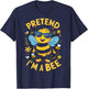 Pretend I'm A Bee Funny Lazy Halloween Matching Costume T-Shirt - T-Shirt | Navy
