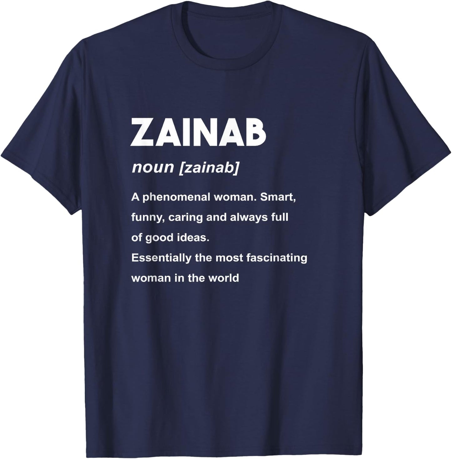 Zainab Name T-Shirt - T-Shirt | Navy