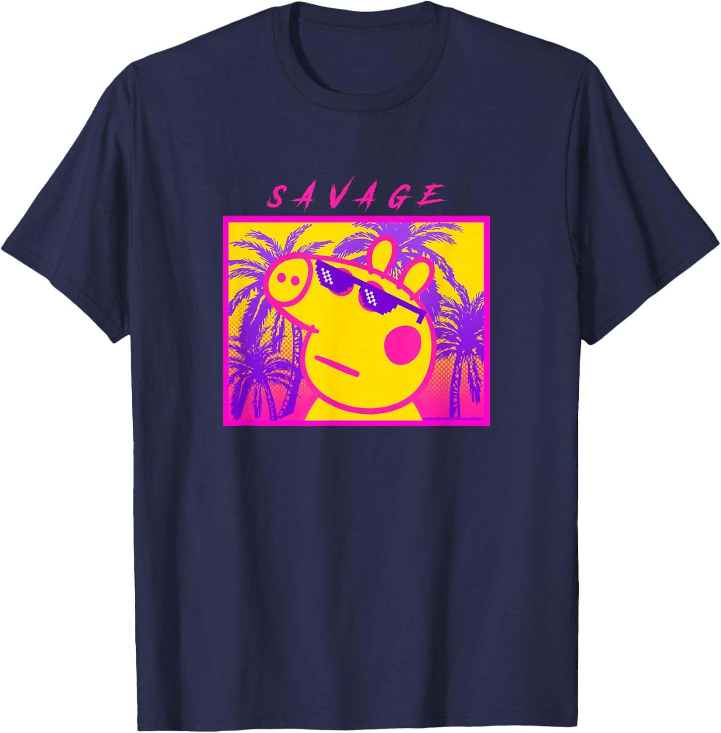 Peppa Pig Savage Portrait T-Shirt - T-Shirt | Navy
