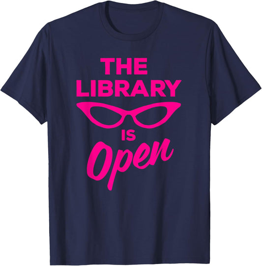 The Library is Open Drag Queen T-Shirt - T-Shirt | Navy