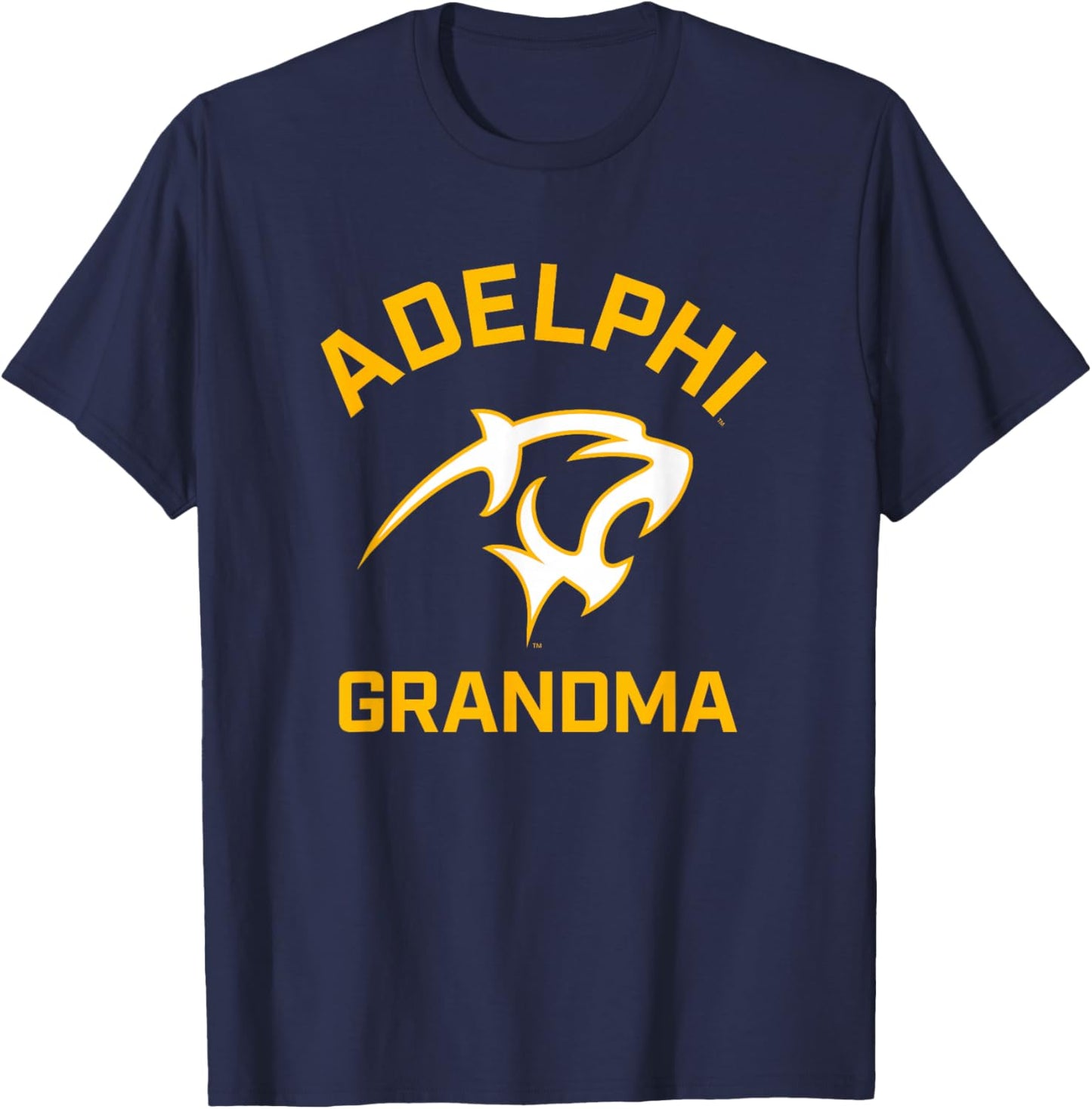 Adelphi University Panthers Arched Grandma T-Shirt - T-Shirt | Navy