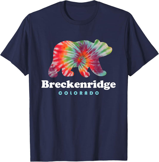Breckenridge Colorado Bear Tie Dye T-Shirt - T-Shirt | Navy