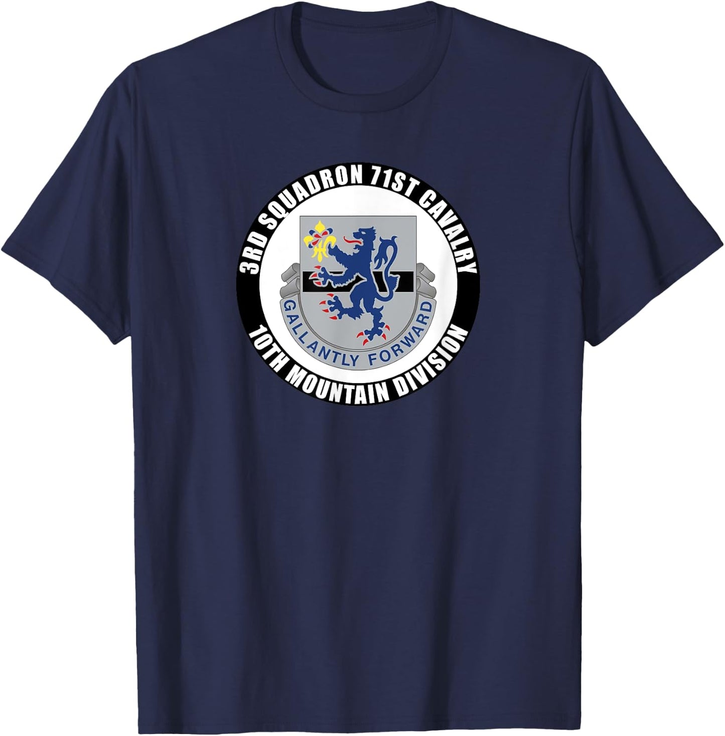 3rd Squadron 71st Cavalry 10th Mountain Division Veteran T-Shirt - T-Shirt | Navy