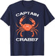 Captain Crabby | Funny Crabby Mood For Crab Lovers Gift T-Shirt - T-Shirt | Navy