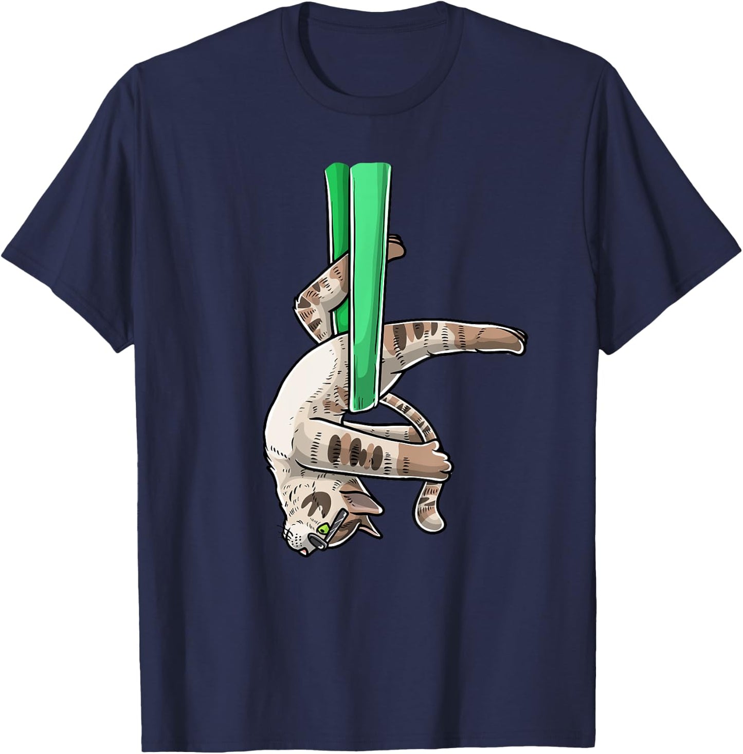 Aerial Cat Yoga Gymnastics Acrobatic T-Shirt - T-Shirt | Navy