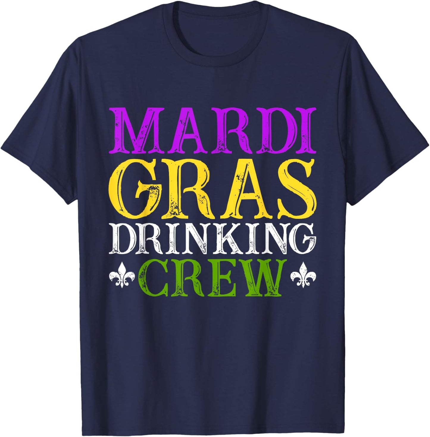 Mardi Gras Drinking Crew Carnival Costume Group Matching T-Shirt - T-Shirt | Navy