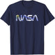 NASA Earth Photo Filled Worm Logo Space Science T-Shirt - T-Shirt | Navy