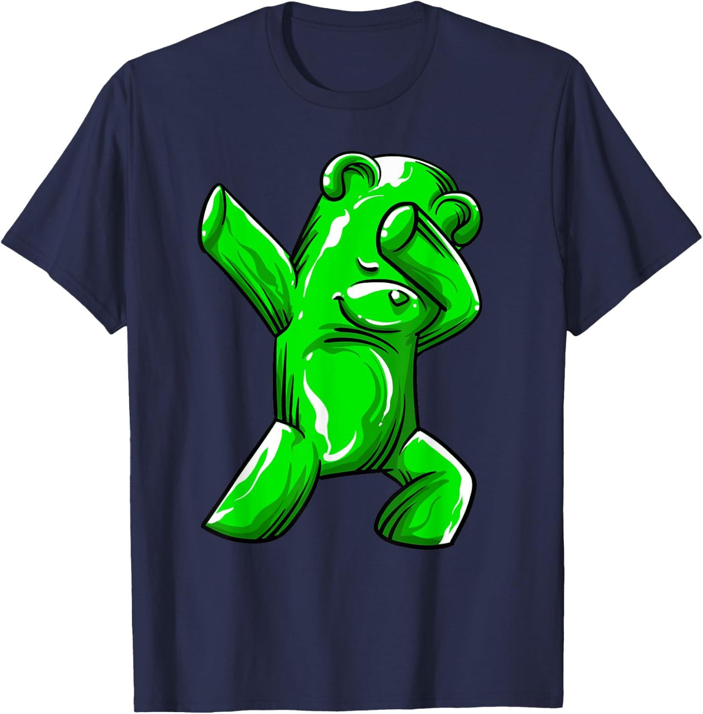 Funny Dabbing Gummy Bear Gift Cool Jelly Candy Animal Dance T-Shirt - T-Shirt | Navy