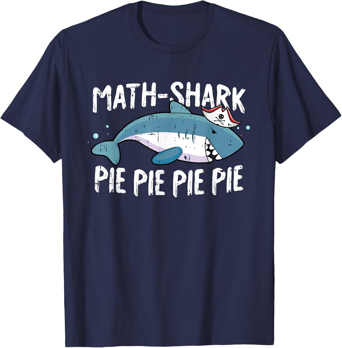 Shark Pi Day Funny Pie Math Symbols Teacher Student Gifts T-Shirt - T-Shirt | Navy