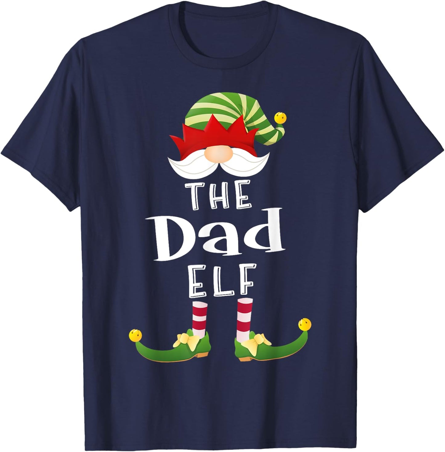 Dad Elf Group Christmas Funny Pajama Party T-Shirt - T-Shirt | Navy