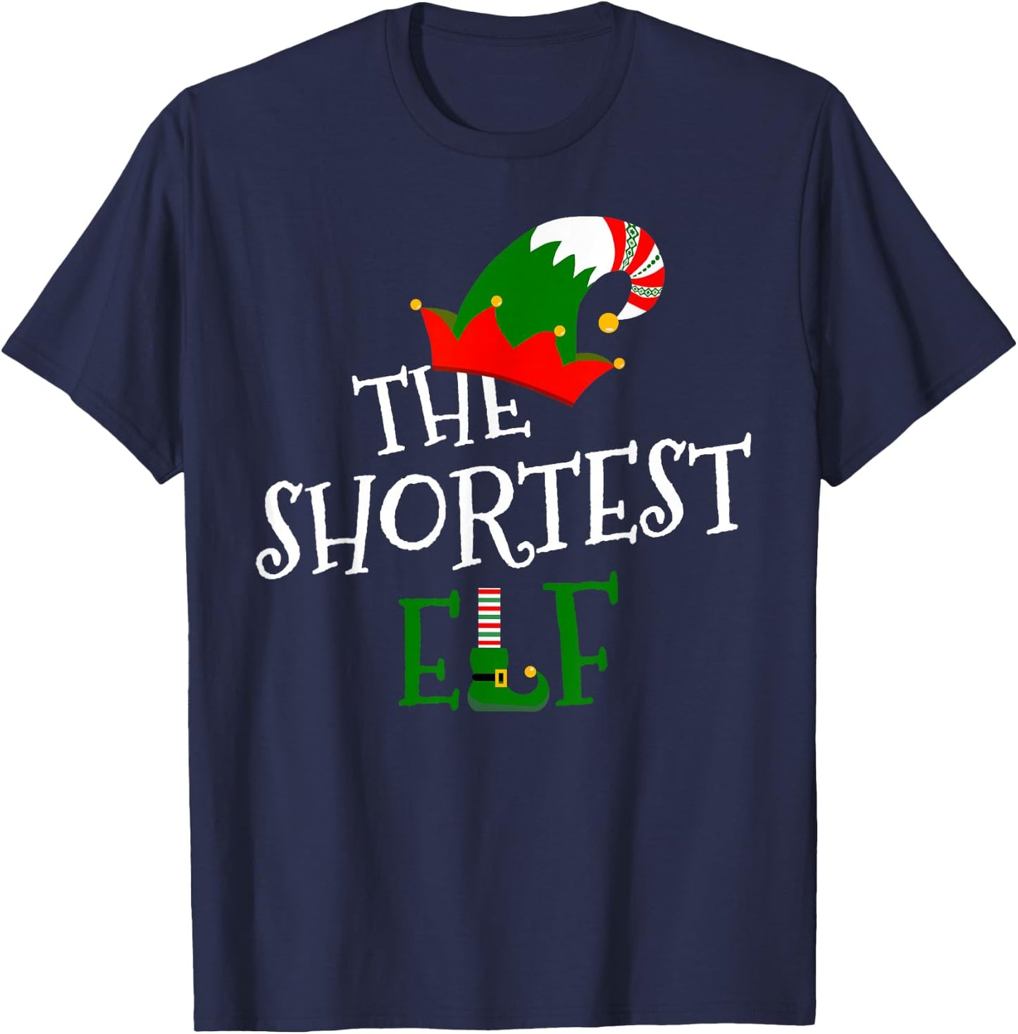 The Shortest Elf Family Matching Group Gift Christmas Xmas T-Shirt - T-Shirt | Navy