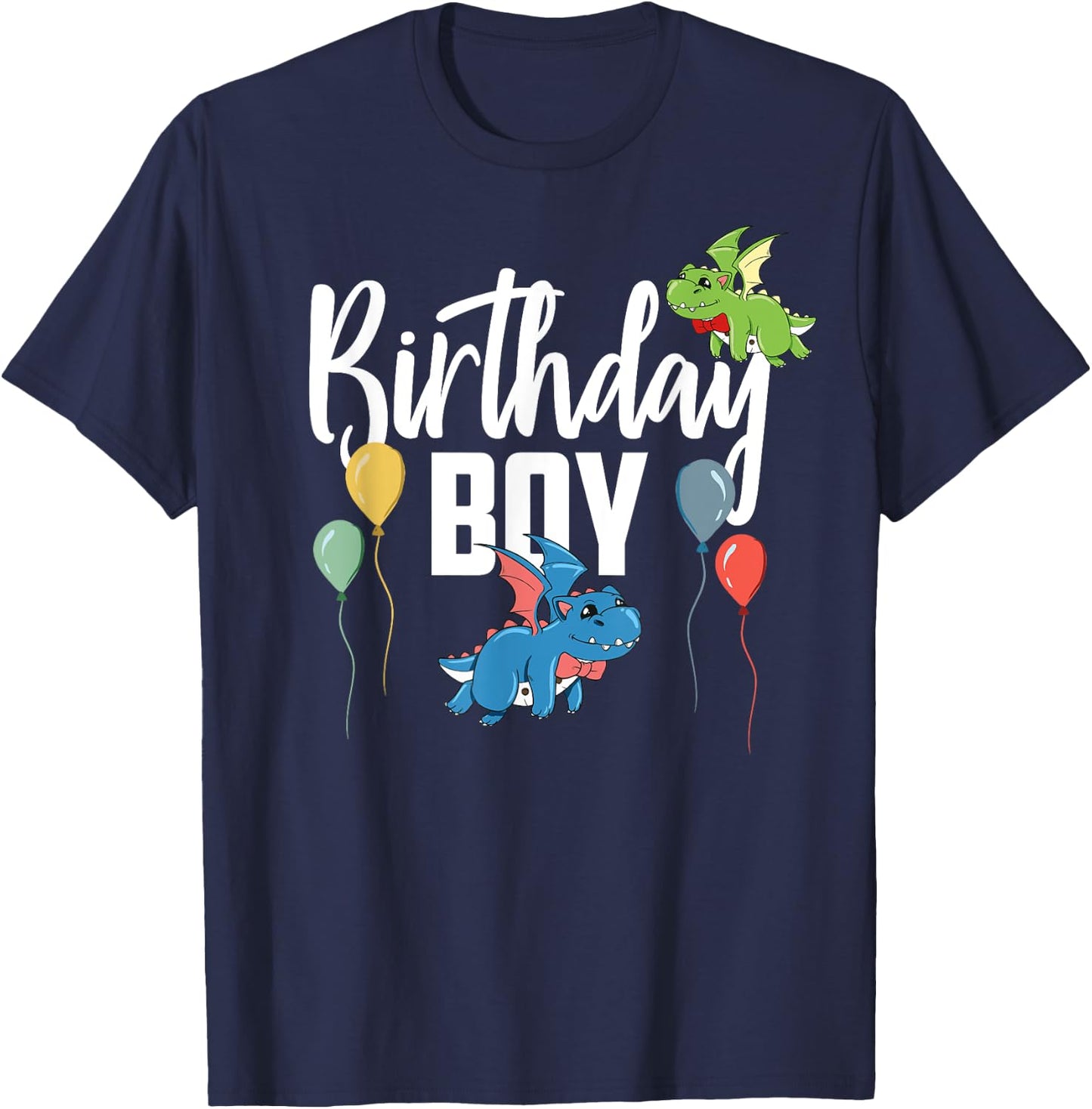 Birthday Boy Dragon Lover Funny Kids Boys Birthday Party T-Shirt - T-Shirt | Navy