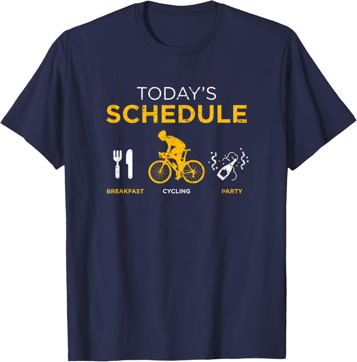 Race Bike Today's Schedule Cycling T-Shirt - T-Shirt | Navy