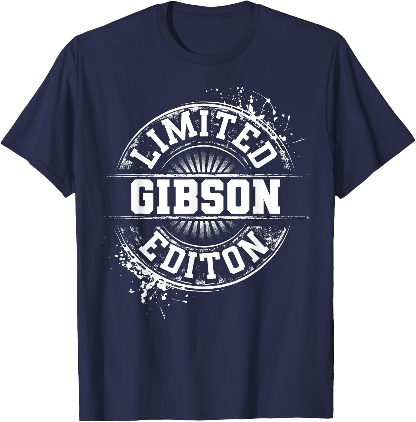 GIBSON Personalized Last Name Custom Lover Christmas Team T-Shirt - T-Shirt | Navy