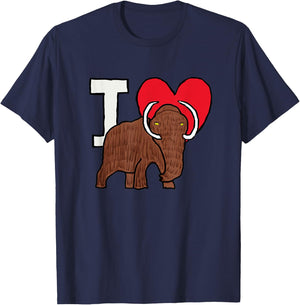 I Love Woolly Mammoths T-Shirt - T-Shirt | Navy