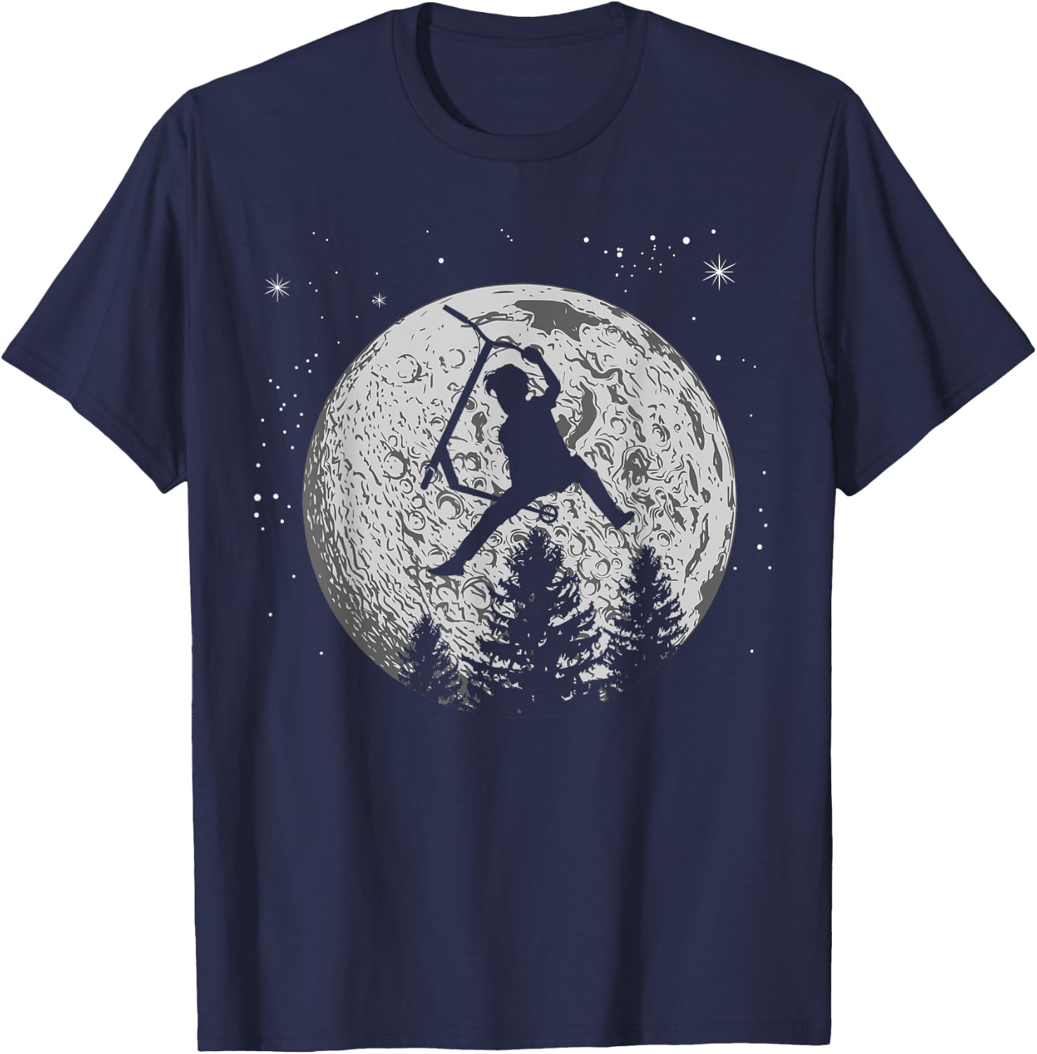 Scooter Stunt Retro Style Moon Scooter Gifts T-Shirt - T-Shirt | Navy