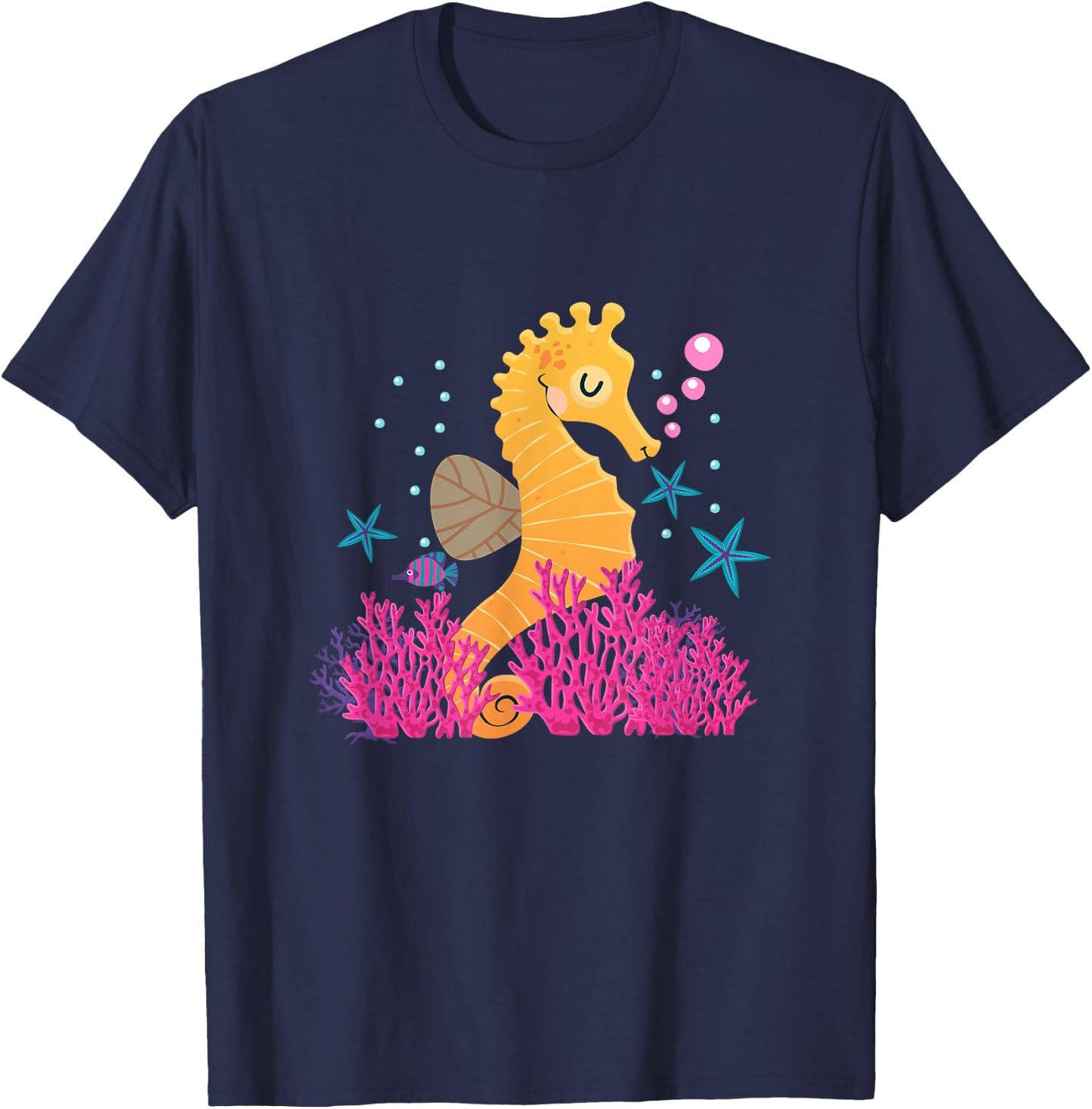 Sea Animal Ocean Creature Seahorse T-Shirt - T-Shirt | Navy